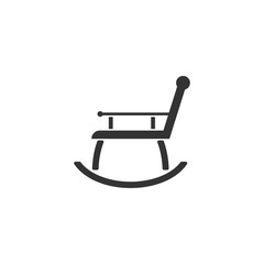 Rocking chair icon flat