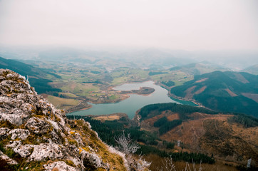 Aerial views of the Urkulu Reservoir, Guipuzcoa, Basque Country