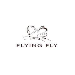 flying fly art logo