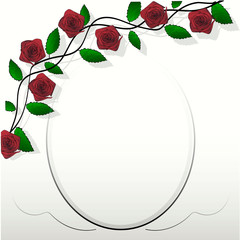 whip roses and frame for design