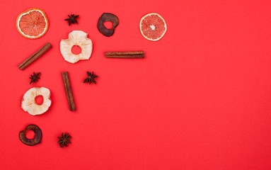 Mulled wine ingredients background