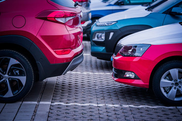 Colorful new Cars Stock. Cars For Export and Sale in big Fabric