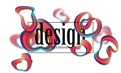 Naklejka premium Abstract design background with levitating different shaped objects. Vector illustration