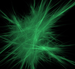 Ufo green lines fractal background. Fantasy fractal texture. Digital art. 3D rendering. Computer generated image.