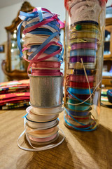 Assortment of stacked ribbon
