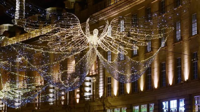 UK, England, London, West End, Regent Street, Christmas Decorations