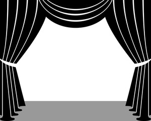 Curtains silhouette, great design for any purposes. Vector illustration.
