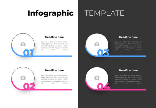 Infographic Template Layout with Contrasting Backgrounds