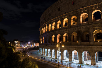 Fototapeta na wymiar Colosseum in Rome on a beautiful night, Italy