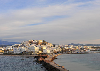 Fototapeta na wymiar Panorama of Chora old town, Naxos island