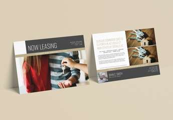Bronze and Gray Now Leasing Postcard Layout