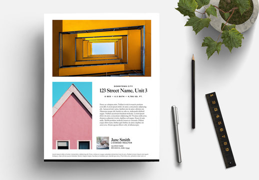 Black and White For Sale Flyer Layout