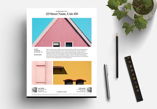 Black and White Realtor Flyer Layout