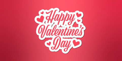 Happy Valentine's Day with hearts sticker