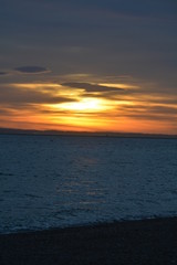 autumn sunset over the isle of wight