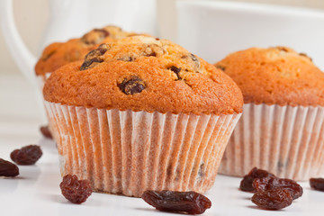 A breakfast with a muffins