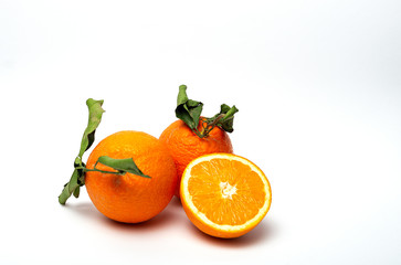 Fresh Oranges on white background