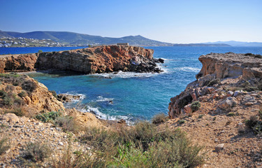 Fototapeta na wymiar Summer seascape on Paros island, CYclades