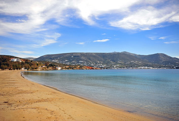 View of beach on Paros island, Cyclades