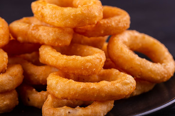 Round rings of a squid in batter