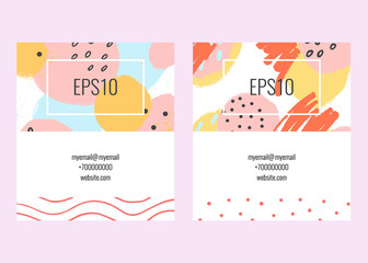 Name card template. Pastel Color Business card.