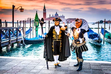 Fotobehang Venice Carnival 2018, Piazza San Marco, Italy © ecstk22