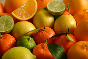 heap of assorted citrus fruit, fruit rich in vitamin C and antioxidant