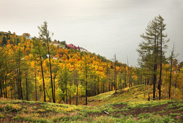 Lake Baikal in Listvyanka. Irkutsk oblast. Russian