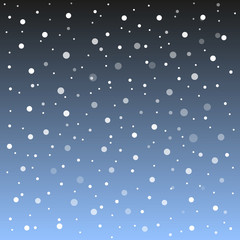 Falling snow background. Holiday landscape with snowfall. Vector illustration. Winter snowing sky. Eps 10.