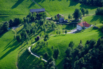 Green alpine meadow in Julian Alps.