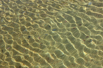 Fototapeta na wymiar clear water with coins