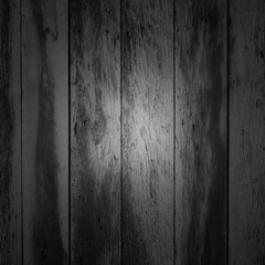Obraz premium black and white old shabby vertical planks with stains, grunge, texture, background with vignetting 