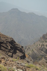 Views From The Summit Of The National Park Of The Caldera Of Taburiente With Formations Of Basalt Rocks. Travel, Nature, Holidays, Geology.11 July 2015. Isla De La Palma Canary Islands Spain.