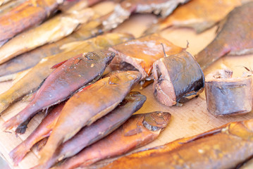 smoked fish on the market