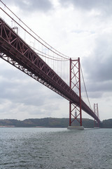 The Ponte 25 de Abril Bridge in Lisbon, Portugal