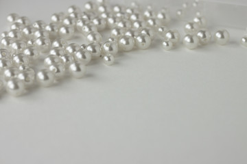 white pearl beads wedding background