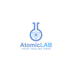 Fototapeta premium atomic logo design, electron particles