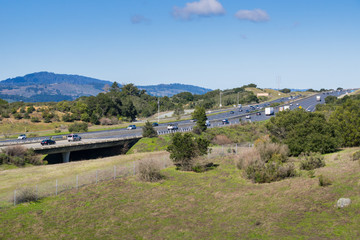 Fototapeta na wymiar Highway in San Francisco bay area, California