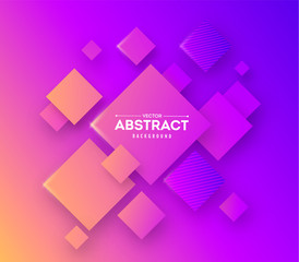 Abstract background with 3d cubes and squares vector illustration