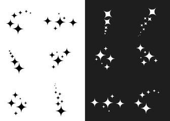 Cartoon sparkling stars set