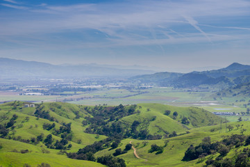 Fototapeta na wymiar View over the valley south of San Jose from Santa Teresa park, Santa Clara county, California