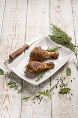 oven breaded chicken legs with herbs