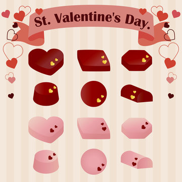 バレンタイン　ハートのデコレーションチョコレート