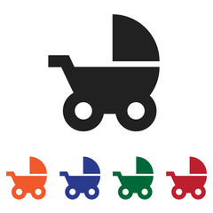 Baby Stroller icon vector