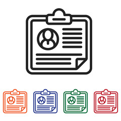 Identification card icon vector