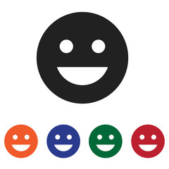 Happy Smile icon vector. Face, emotion symbol.
