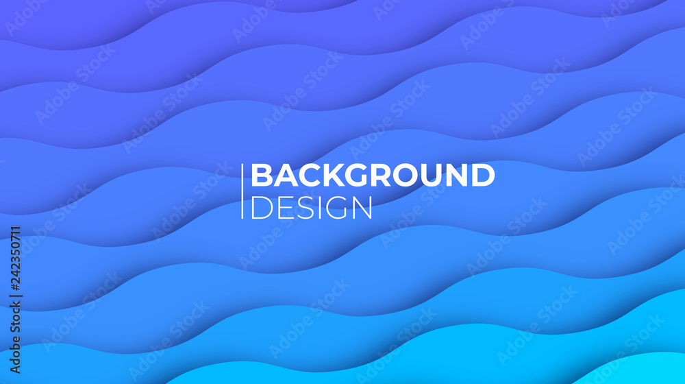 Poster blue curve line layer background with white space for add text , vector