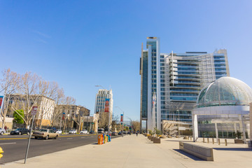 The modern City Hall building of San José, Silicon Valley, California