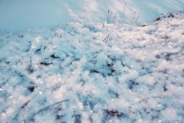 Fototapeta na wymiar Close up shot of snow in Cristallo mountain
