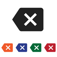 Filled Backspace icon vector isolated on white background. Modern symbol in trendy flat style for mobile app and web design.